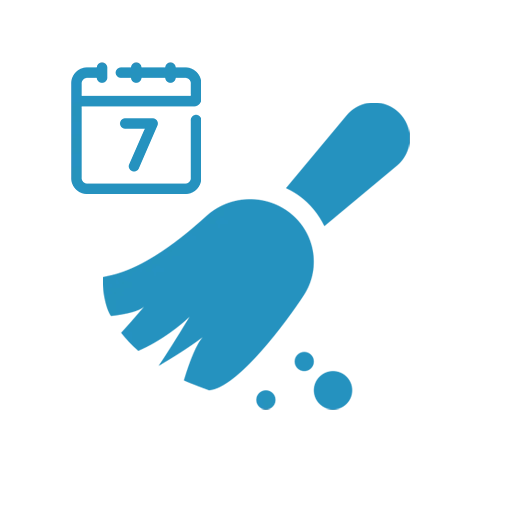 Dieses Bildsymbol zeigt ein Kalendersymbol mit einer markierten Woche. Es steht für die wöchentliche Reinigung.