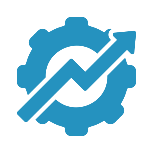 Dieses Bildsymbol zeigt ein Zahnrad mit einem Pfeil, der nach oben zeigt. Es symbolisiert eine Steigerung der Effizienz.