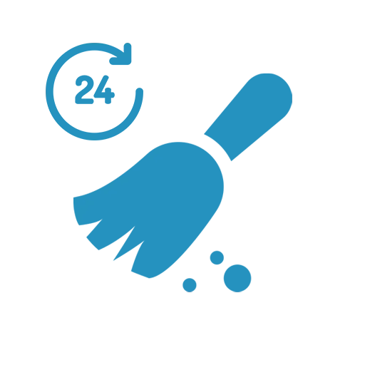 Dieses Bildsymbol zeigt ein Kalendersymbol mit einem markierten Tag. Es repräsentiert die tägliche Reinigung.